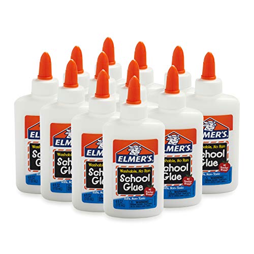 Book Cover Elmers Liquid School Glue, Slime Glue & Craft Glue | Washable, 4 Ounces Each, 12 Count, Great for Making Slime