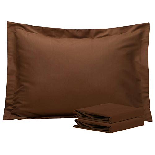 Book Cover NTBAY Standard Pillow Shams, Set of 2, 100% Brushed Microfiber, Soft and Cozy, Wrinkle, Fade, Stain Resistant, Standard, Coffee