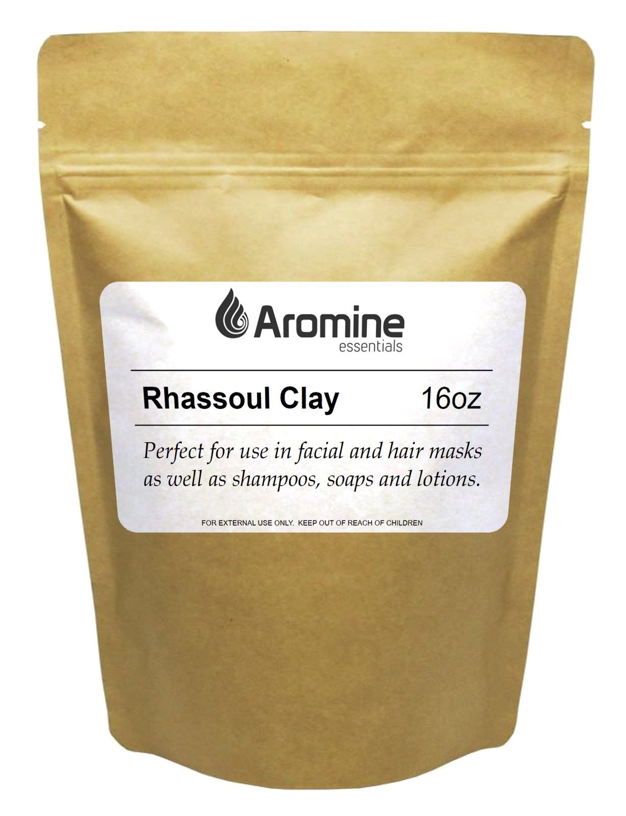 Book Cover Aromine Rhassoul Clay Powder 16oz Moroccan Ghassoul Clay Mask