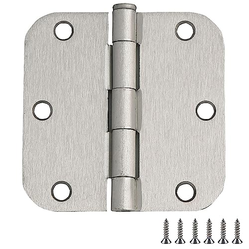 Design House Interior Door Frame Hinges, Water Resistant, Pre-Lubricated, For Left or Right-Handed Doors, Steel Construction, Easy Install, Satin Nickel, 3-Pack, 3.5 in. L x 3.5 in. W, 181412