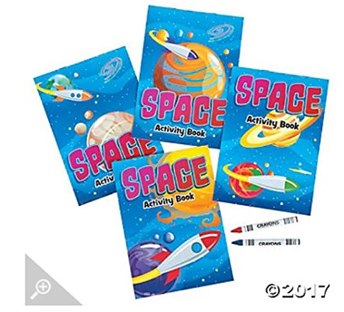 12 - Space Activity Books with crayons