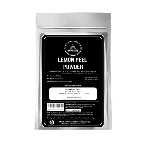 Naturevibe Botanicals Lemon Peel Powder (8 Ounces) - Citrus Lemon - 100% Pure & Natural.[Packaging May Vary]