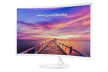 Book Cover Samsung 32-Inch Widescreen FHD Curved LED Monitor, 1920x1080 Resolution, 16:9 Aspect Ratio, 4ms Response Time, 178 Degrees Viewing Angles, 3,000:1 Static Contrast Ratio, HDMI, Display Port, White