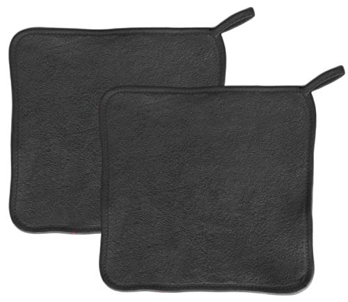 2 Pack Makeup Remover Cloth Ultra Soft Reusable Facial Cleansing Towel Wipes Face Clean (Black)