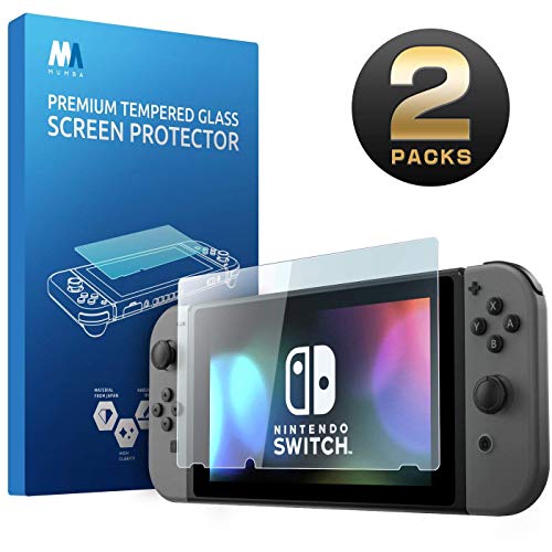 Book Cover Mumba Nintendo Switch Screen Protector [2 Pack]- Tempered Glass Screen Protector for Nintendo Switch 2017 [9H Hardness] [Anti-scratch] [Bubble Free]