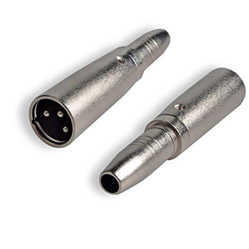XLR to 6.35mm Adapter, Conwork 2-Pack Mono 1/4" 6.35mm Female to XLR Male Connector Professional Metal Construction Mic Jack Plug Converter