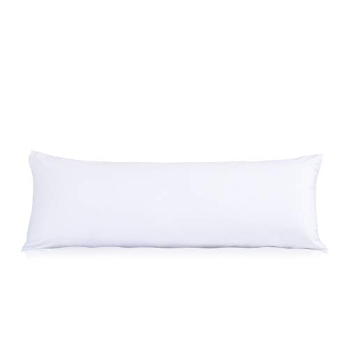 Evolive Ultra Soft Microfiber Body Pillow Cover/Pillowcases 21"x54" with Hidden Zipper Closure (White, Body Pillow Cover 21"x54")