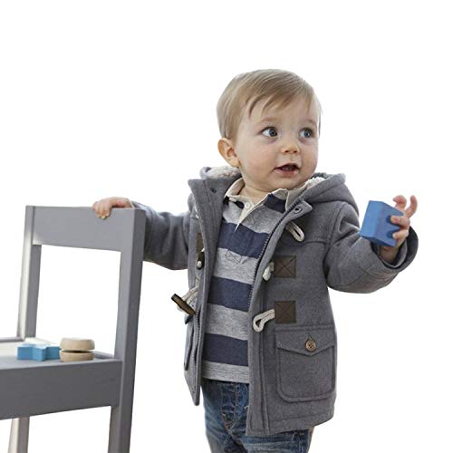 Eshoono Unisex Baby Fleece Hooded Jacket Outerwear Duffle Zipper Winter Coat