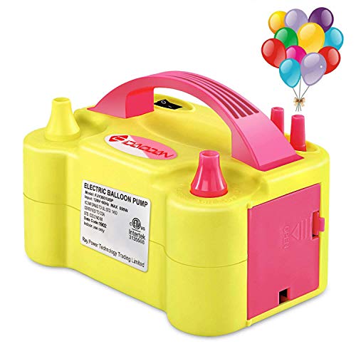 Book Cover IDAODAN Electric Balloon Pump, Portable Dual Nozzle Electric Balloon Inflator/Blower for Decoration