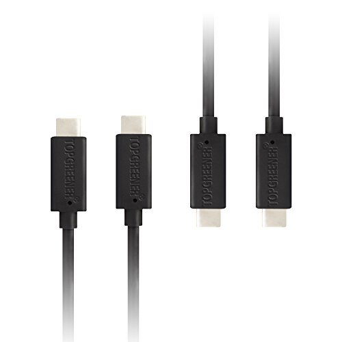 TOPGREENER 3.3 Feet USB Type-C Reversible Charging Cable, Compatible with Samsung LG HTC Google Smartphones, Asus Dell Acer MacBook ChromeBook Laptops, Nintendo Switch, other Devices Black, 2 Pack