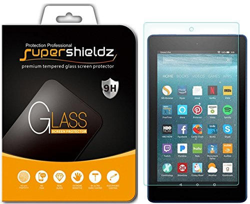 Supershieldz for Fire HD 8 Tablet 8 inch Tempered Glass Screen Protector, (8th and 7th Generation Only, 2018 and 2017 Release) 0.33mm, Anti Scratch, Bubble Free