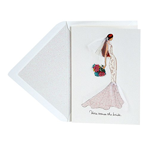 Book Cover Hallmark Signature Wedding Card, Engagement Card, or Bridal Shower Card (Here Comes the Bride)