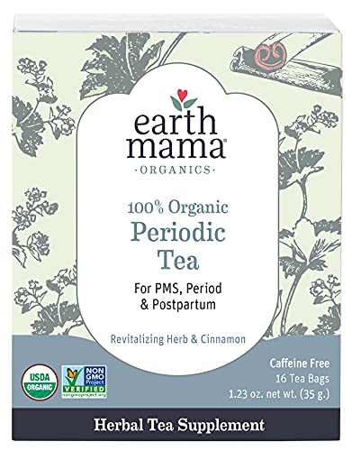 Earth Mama Organic Periodic Tea Bags for Occasional Cramps and Menstrual Discomfort, 16-Count