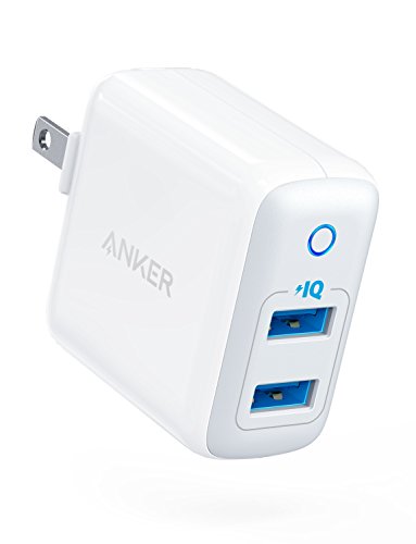Book Cover Anker Dual USB Wall Charger, PowerPort II 24W, Ultra-Compact Travel Charger with PowerIQ Technology and Foldable Plug, for iPhone XS/Max/XR/X/8/7/6/Plus, iPad Pro/Air 2/mini 4, Galaxy S9/S8/+ and More