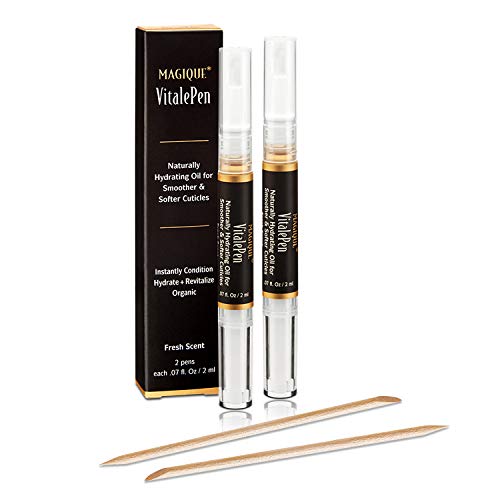 Cuticle Oil Pen & Nail Strengthener - Nail Oil & Nail Guardian Serum - Cuticle Softener Oil Pens with Vitamins A & E - Natural Nails Treatment - 1 Box Includes 2 Pens - Magique VitalePen .14oz