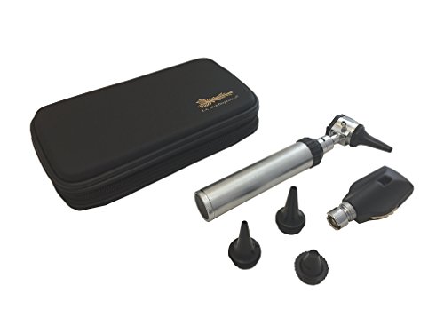RA Bock 3.2V Bright White LED Otoscope Set with Accessories - The Perfect Tool for Medical School! (Tortoise Shell Case)