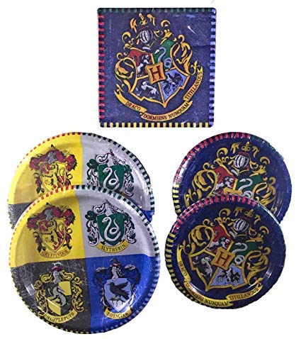 Book Cover Harry Potter Party Supplies Childrens Birthday Party Tableware Pack And Adults For 16 Bundle - Includes 16 Dinner Plates, 16 Dessert Plates, and 16 Lu