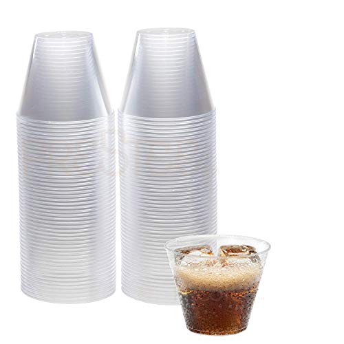 Book Cover Clear Plastic Cups | 9 oz. 100 Pack | Hard Disposable Cups | Plastic Wine Cups | Plastic Cocktail Glasses | Plastic Drinking Cups | Small Plastic Party Punch Cups | Bulk Party Cup | Wedding Tumblers