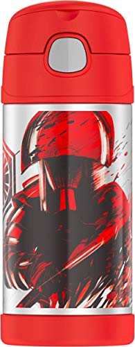 THERMOS FUNTAINER 12 Ounce Stainless Steel Vacuum Insulated Kids Straw Bottle, Star Wars Episode 8 - Executioner