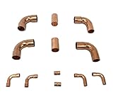 Copper Fittings Kit HVACR Copper Lines (3/4" 3/8") Outside Dimensions