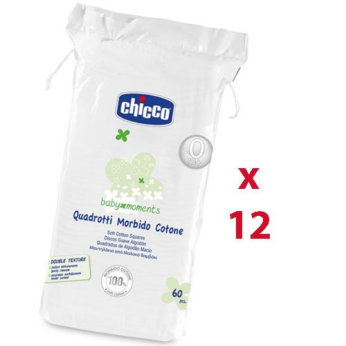 Chicco Soft Cotton Square - 720 Pieces (60X12Packages)