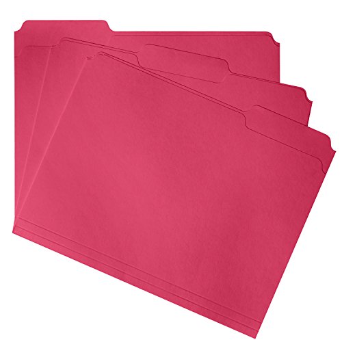 Book Cover File Folder, 1/3 Cut Tab, Letter Size, Red, Great for organizing and Easy File Storage, 100 Per Box