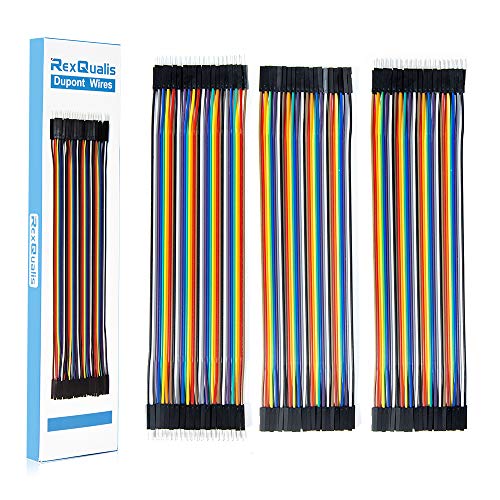 REXQualis 120pcs Breadboard Jumper Wires 20cm Length Dupont Wire Kit 40pin Male to Female, 40pin Male to Male, 40pin Female to Female for Arduino/DIY/Raspberry Pi 2 3