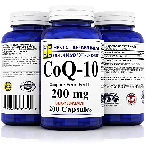 Mental Refreshment: Pure CoQ10 200Mg 200 Capsules (1 Bottle)