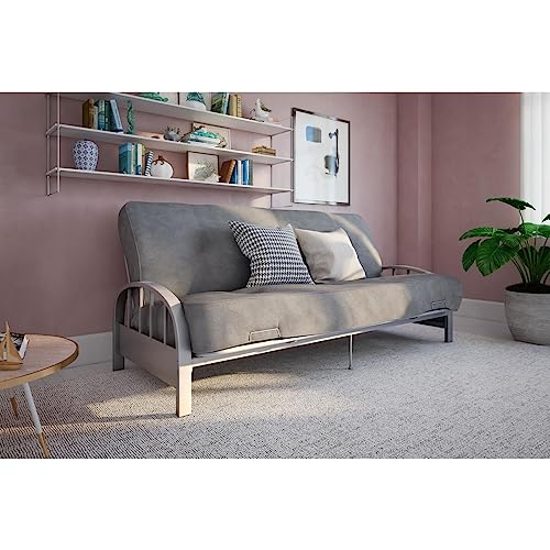 DHP Durable Metal Silver Futon Couch Bed Frame