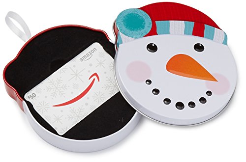 Amazon.com $50 Gift Card in a Snowman Tin