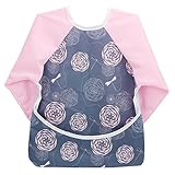 Hi Sprout Infant Toddler Baby Waterproof Sleeved Bib, Bib with Sleeves&Pocket, 6-24 Months (Dream Dragonfly)