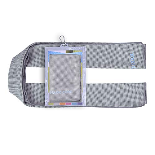 Cooling Towel, Instant Chilling Cold Towels for Sports, Swimming, Women, Yoga, Workout, Athletes, Gym, Neck, Golf, Travel Camping & More(12" x 33", Grey)