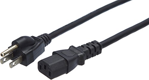 Amazon Basics Computer Monitor TV Replacement Power Cord - 1-Foot, Black