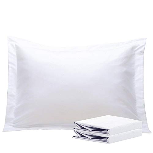 Book Cover NTBAY 100% Brushed Microfiber Standard Pillow Shams Set of 2, Soft and Cozy, Wrinkle, Fade, Stain Resistant, Standard, White