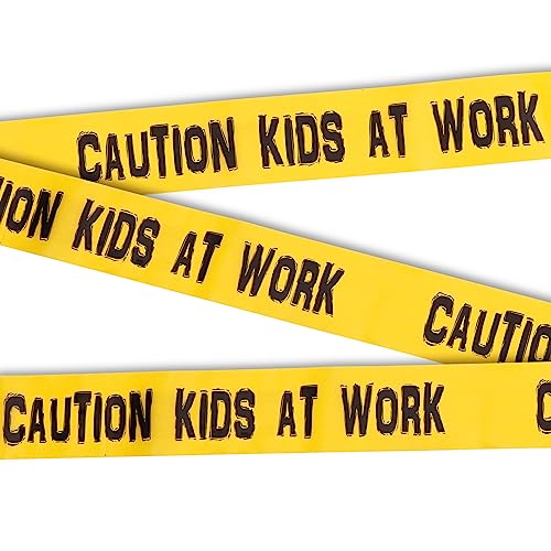 TorxGear Kids Caution Kids at Work Party Decoration - Construction Birthday Party Supplies - Construction Party Favors - Construction Theme Birthday Party - Kids Room Decorations - 95' Roll