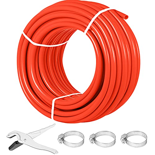 Happybuy Oxygen Barrier 1/2 Inch 300 Feet Tube Coil EVOH PEX-B Pipe, for Residential Commercial Radiant Floor Heating, Red