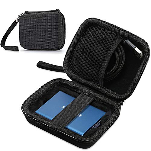 ProCase Carrying Case for Samsung T5 T3 SSD, Compact Hard Shockproof Carry Case for T5 / T3 / T1 Portable SSD 250GB 500GB 1TB 2TB USB 3.1 Type C Hard Drive â€“Black