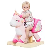 labebe - Baby Rocking Horse, Ride Unicorn, Kid Ride On Toy for 6 Month-3 Year Old, Infant (Boy Girl) Plush Animal Rocker, Toddler/Child Stuffed Ride Toy (Pink)