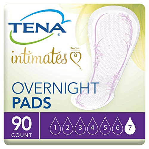 Book Cover Tena Intimates Incontinence Pads/Bladder Control Pads for Women, Overnight Absorbency With Lie Down Protection, 90 Count (Packaging May Vary)