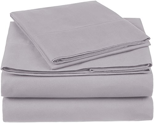 Amazon Brand â€“ Pinzon 300 Thread Count Organic Cotton Bed Sheet Set - Twin XL, Dove Grey