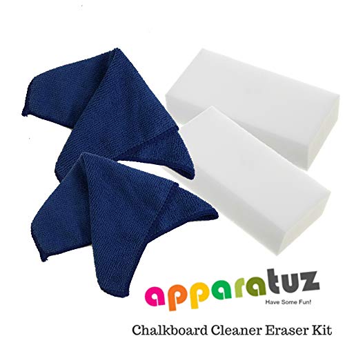 Chalkboard Cleaner Eraser Kit for Dry Erase Board, Liquid Chalk Marker Pen, Blackboard, Whiteboard, Glass and Window