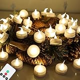 Topstone Flameless LED Candles with Remote Control - Warm White Flickering Battery Operated Candles, 400+ Hours,Timer Function, 4H/6H/8H Auto-Off,Electronic Tea Lights for Home Decor, Wedding, Party