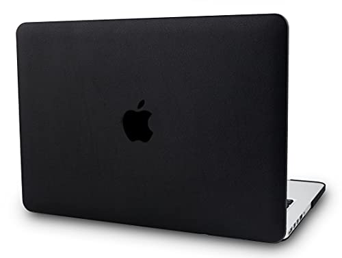KECC Compatible with MacBook Pro 15 inch Case Cover 2016-2019 Release A1990 A1707 with Touch Bar Protective Italian Leather Hard Shell(Black Leather)