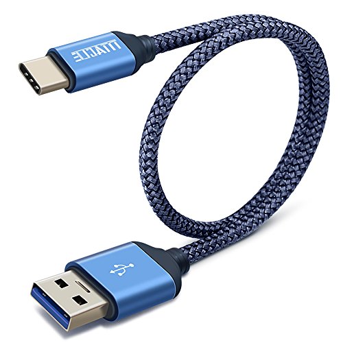 TITACUTE USB Type C Cable 1FT USB 3.0 to USB-C Cable Short Durable Nylon Braided Cord Rapid Data Sync Type C Charging Cable Compatible with Samsung Galaxy S10 Plus S10e Note 8 Blue