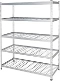 Amazon Basics 5 Shelf, High-Grade Aluminum, Silver, 60 x 24 x 78 Inch