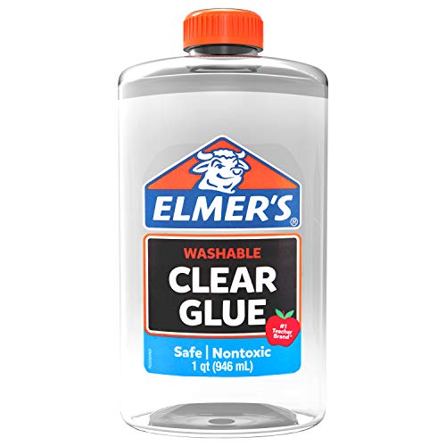 Book Cover Elmer's Clear Liquid School Glue, Slime Glue, & Craft Glue | Large 32 Ounces for School Supplies & Slime Supplies | Washable Glue