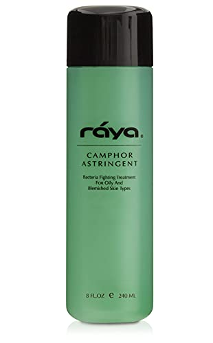 RAYA Camphor Astringent 6 oz (204) | Effective Facial Toner for Oily and Break-Out Skin | Helps Dry Up Blemishes and Control Excessive Oiliness | Made with Camphor and Eucalyptus