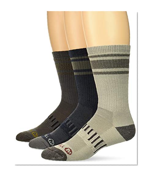Merrell Men's 3 Pack Performance Cushion Hiker Crew Socks