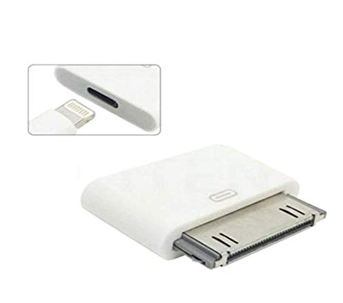 8 Pin Female to 30 Pin Male Adapter | Charge & Sync Connector | Compatible with Smartphones, Tablets, Cars, Sound-Docks and More | White