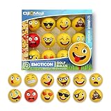 Oji Moji Premium Emoticon Golf Balls - Unique Professional 12-Pack - Novelty Golf Gift for All Golfers, Men, Dads, Women and Kids